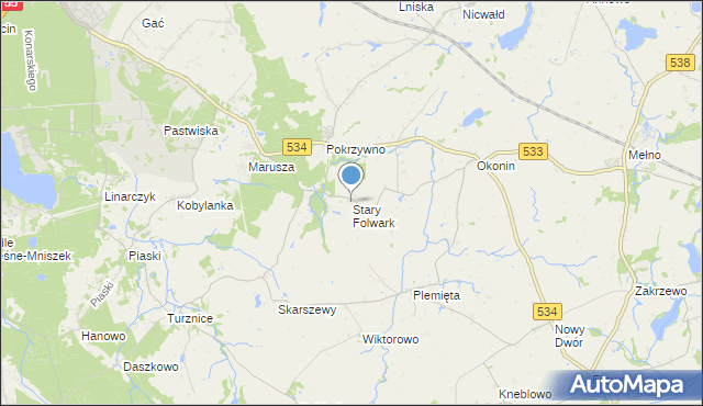 mapa Stary Folwark, Stary Folwark gmina Grudziądz na mapie Targeo